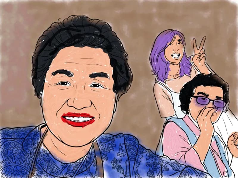 A self-portrait painted by a Greem Pharmacy participant