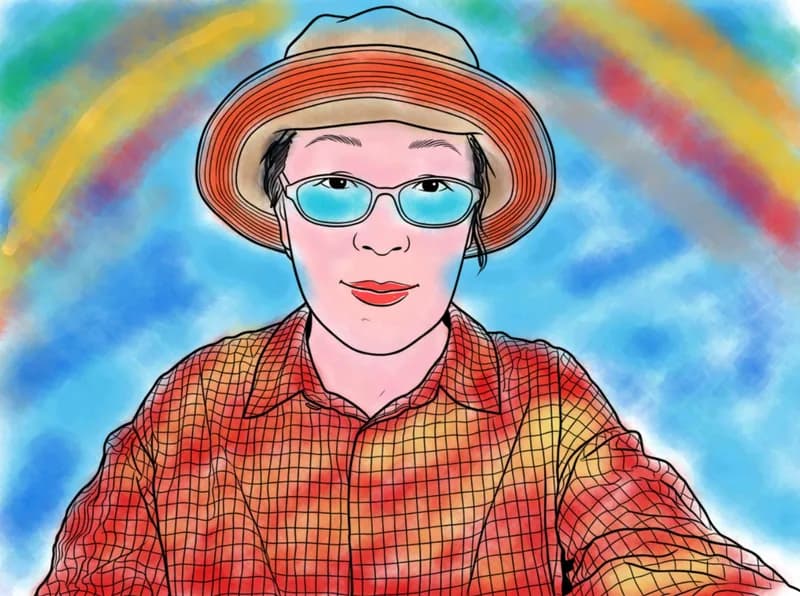 A self-portrait painted by a Greem Pharmacy participant