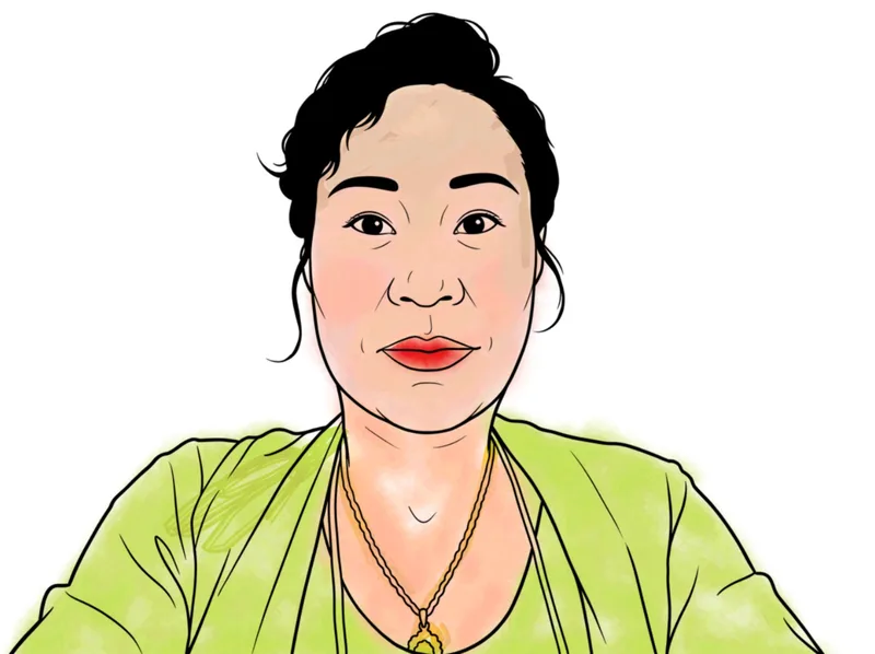 A self-portrait painted by a Greem Pharmacy participant