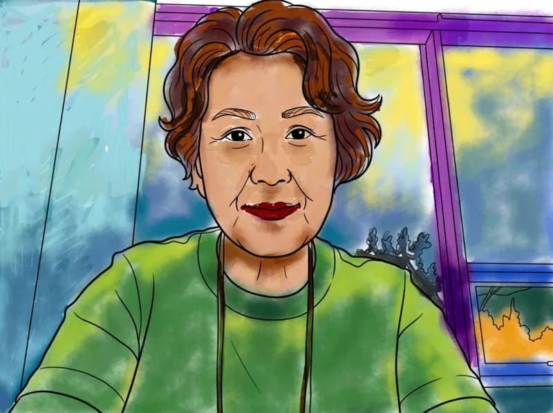 A self-portrait painted by a Greem Pharmacy participant