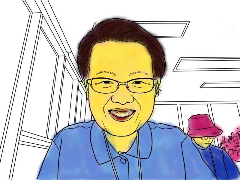 A self-portrait painted by a Greem Pharmacy participant